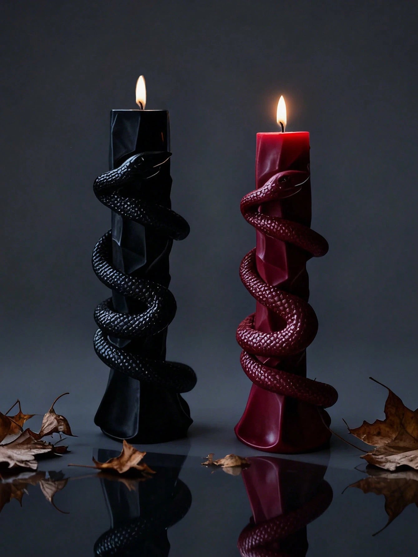 Lit VVitch ~ Serpent Candles, Halloween, All Snakes Day, Deity candle