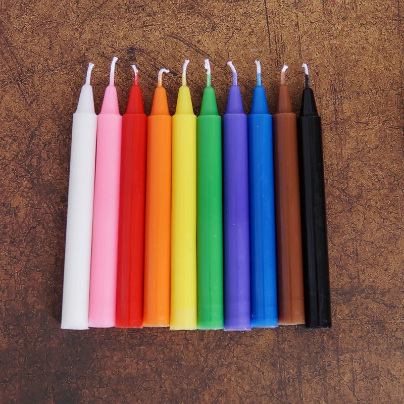 Lit VVitch ~ Witchcraft spell candles/ Magic Taper Candles for Shabbat/ 10 PCS Colored