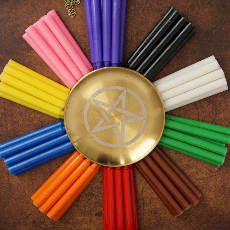 Lit VVitch ~ Witchcraft spell candles/ Magic Taper Candles for Shabbat/ 10 PCS Colored
