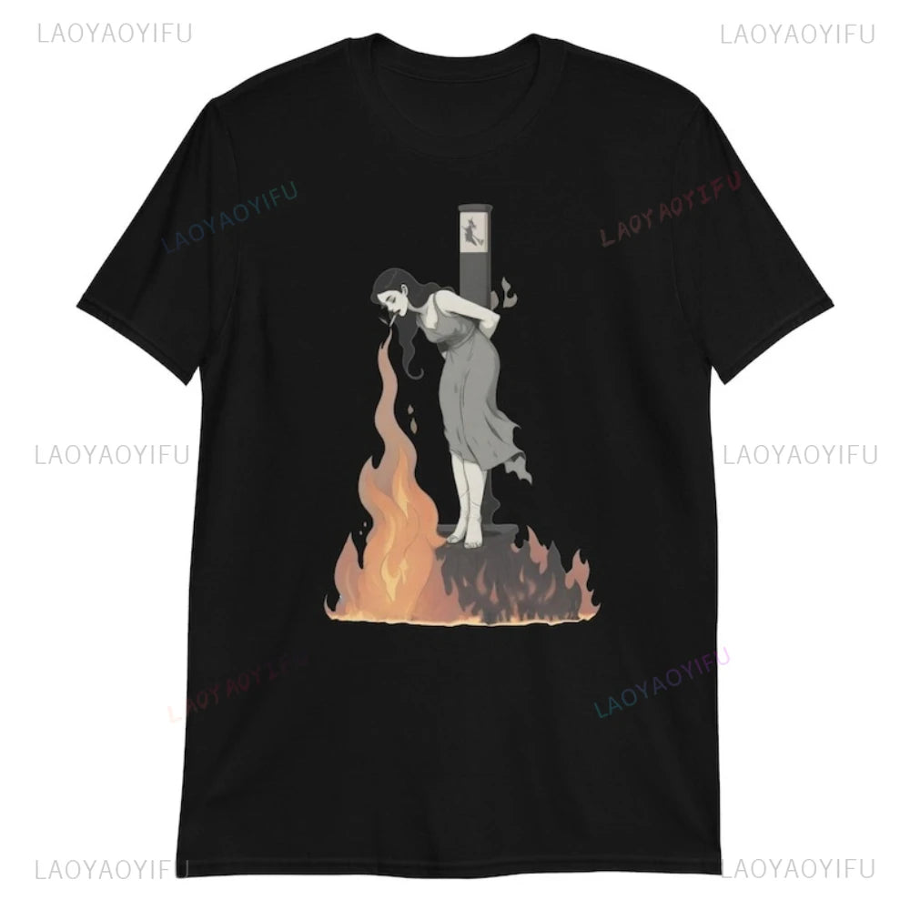 Witch lighting up while burning at the stake shirt/ witch shirt