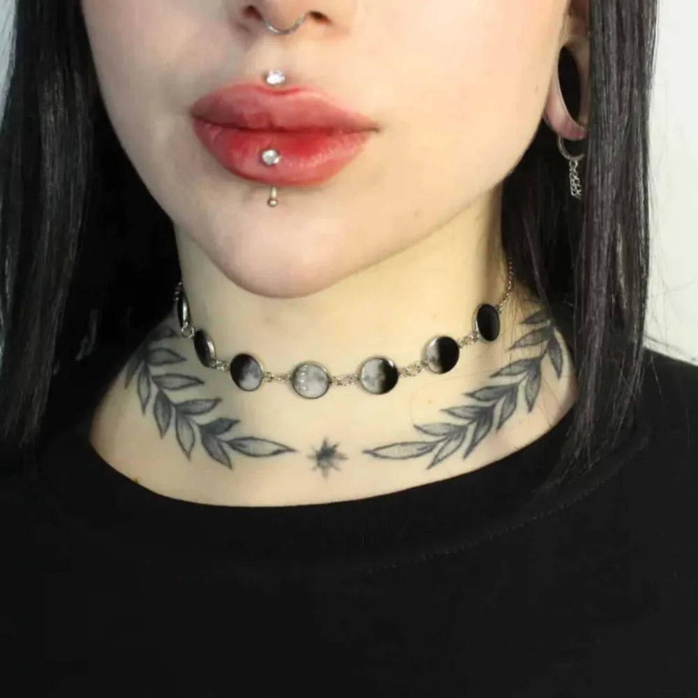 Witchy Choker necklace/ moon phase necklace