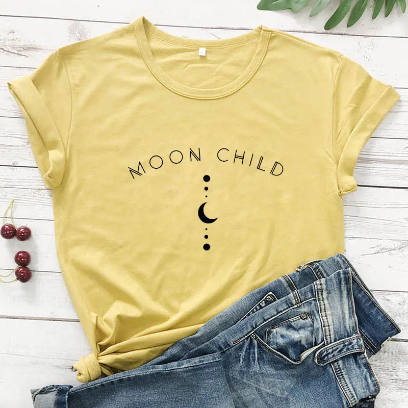 Lit VVitch ~ Moon Child, Witchy T-shirt, Spiritual Girl, Gothic Black