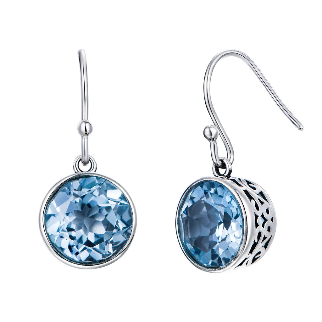 Lit VVitch ~ 925 Sterling Silver Blue Crystal AAA Zircon Earrings