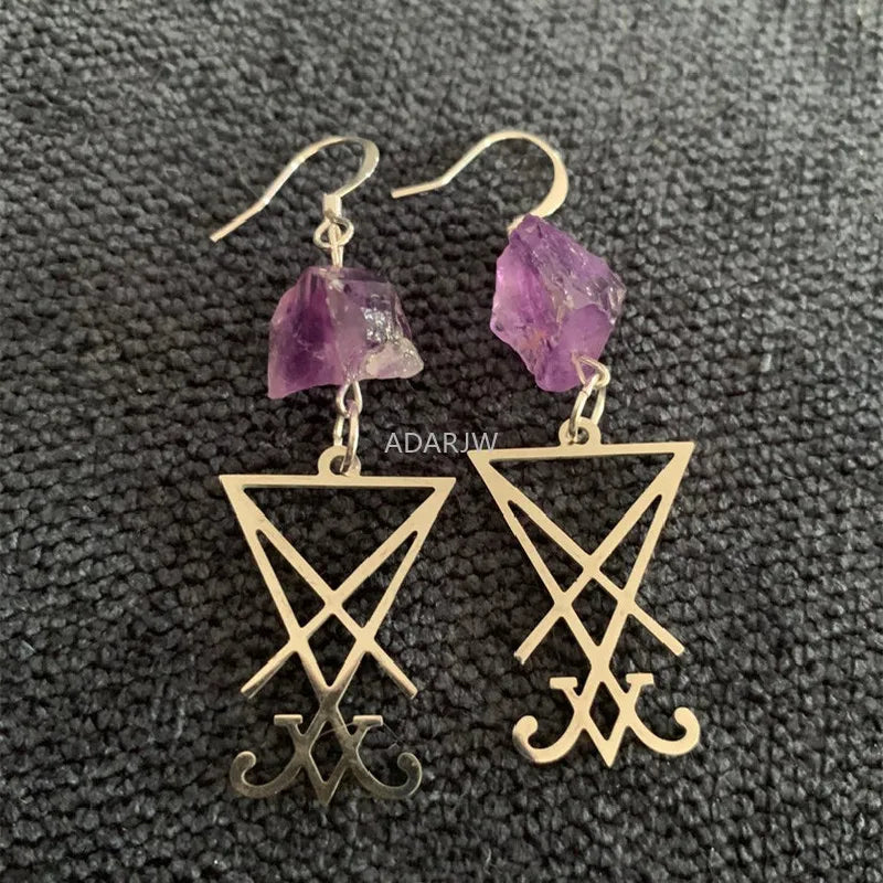 Lit VVitch~ Witchy crystal Earrings, Raw Quartz Crystal Earrings, Witchy Stones, Esoteric / spiritual earrings