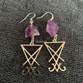 Lit VVitch~ Witchy crystal Earrings, Raw Quartz Crystal Earrings, Witchy Stones, Esoteric / spiritual earrings