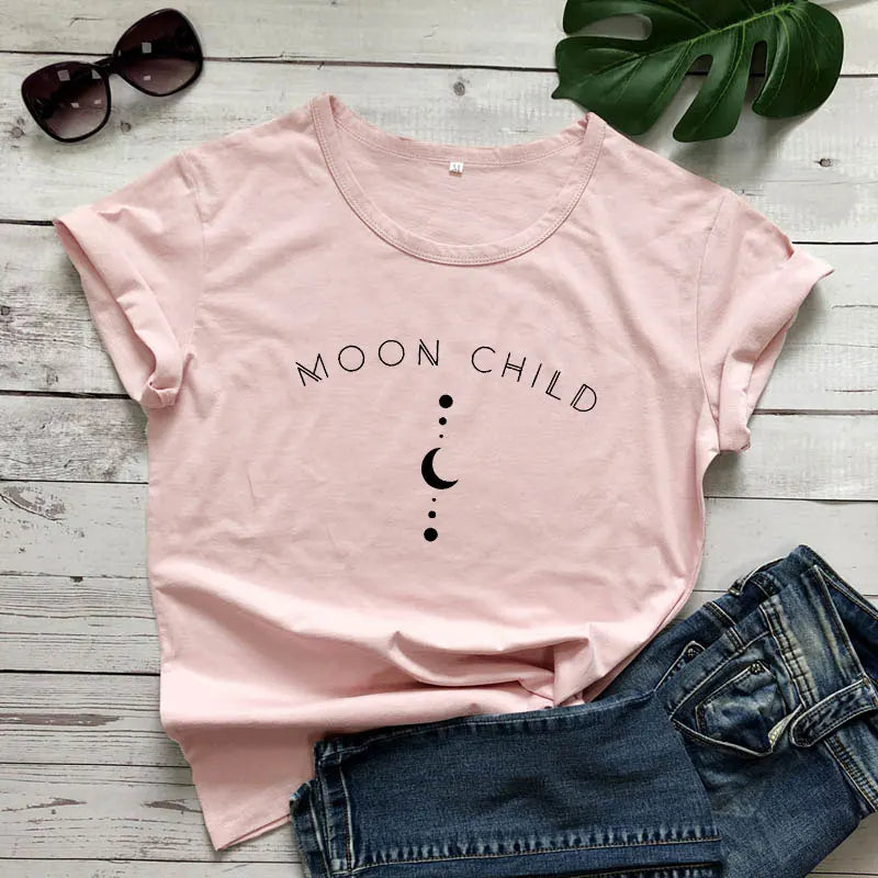 Lit VVitch ~ Moon Child, Witchy T-shirt, Spiritual Girl, Gothic Black