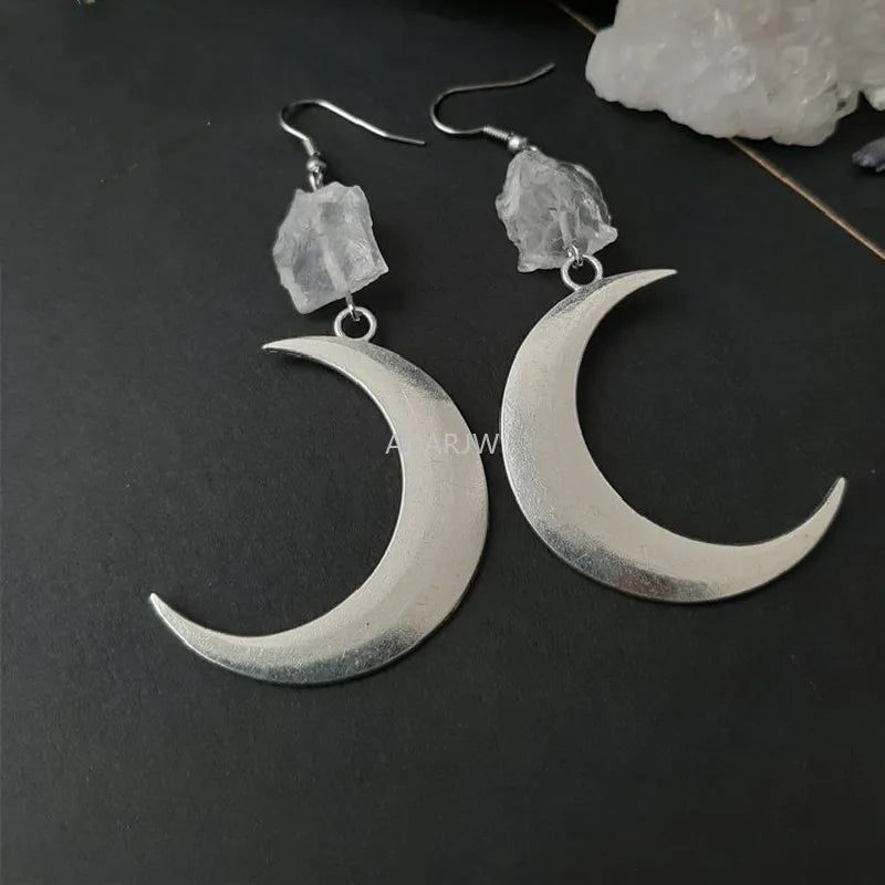 Lit VVitch~ Witchy crystal Earrings, Raw Quartz Crystal Earrings, Witchy Stones, Esoteric / spiritual earrings