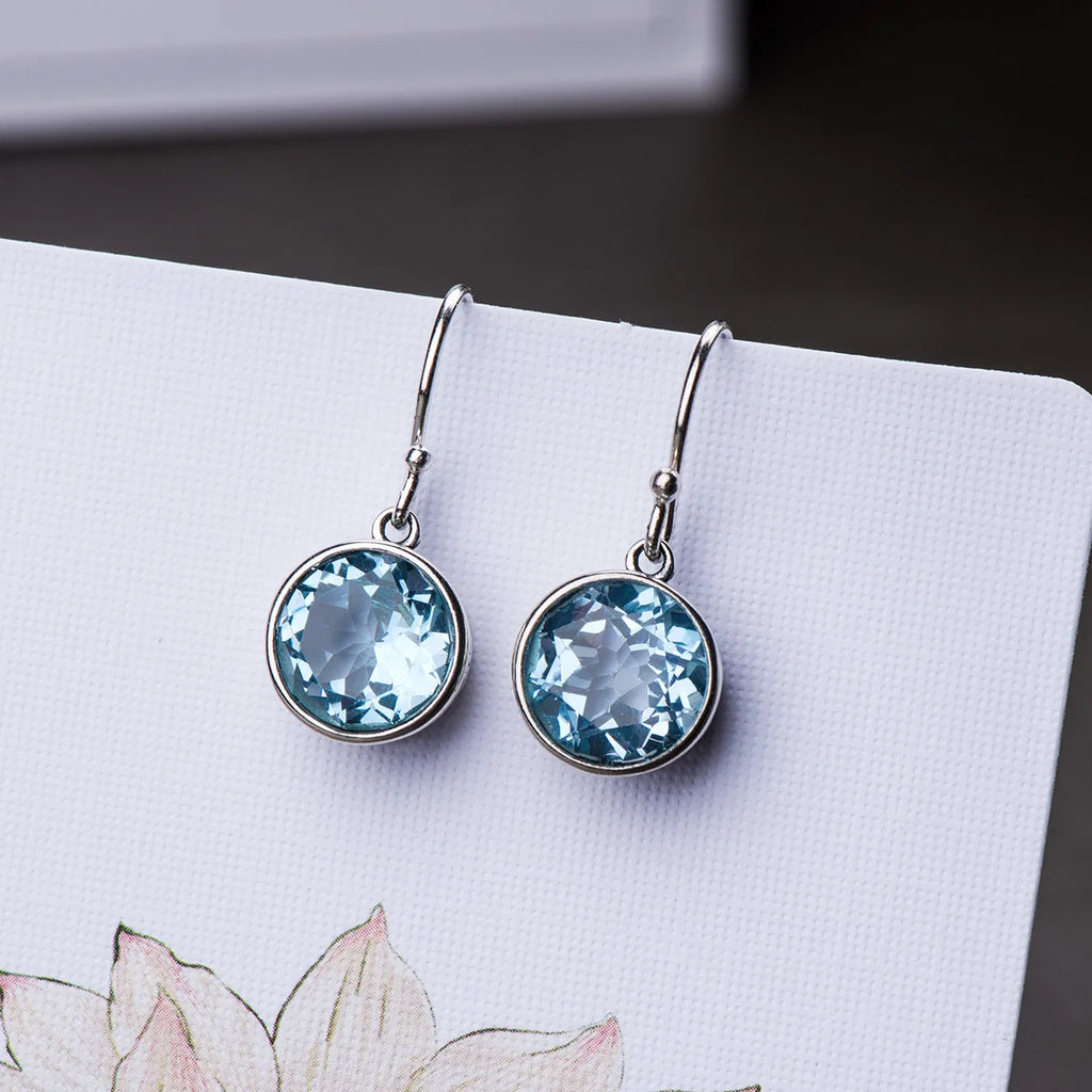 Lit VVitch ~ 925 Sterling Silver Blue Crystal AAA Zircon Earrings