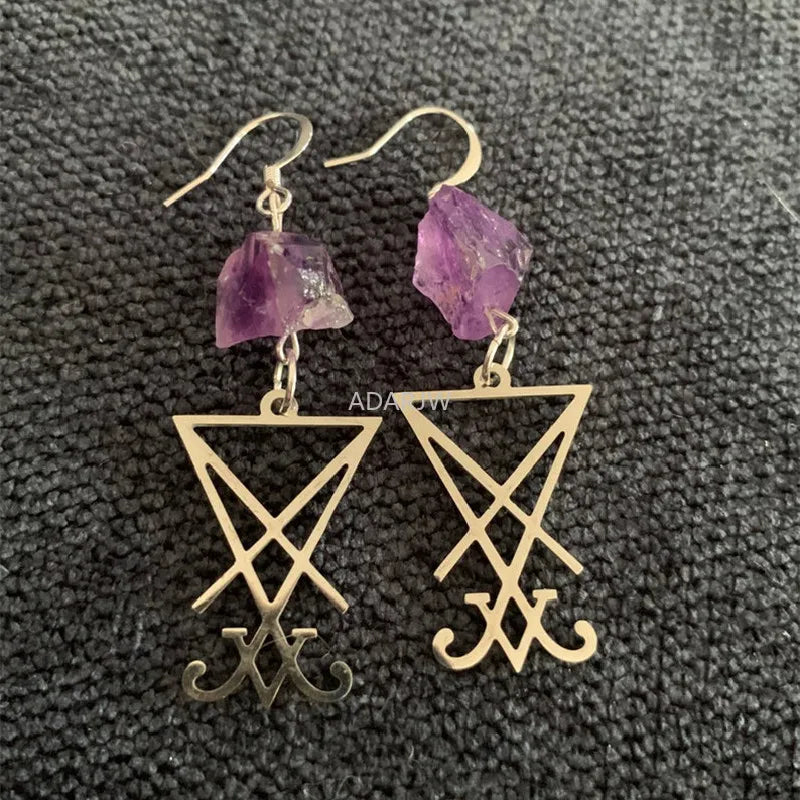 Lit VVitch~ Witchy crystal Earrings, Raw Quartz Crystal Earrings, Witchy Stones, Esoteric / spiritual earrings