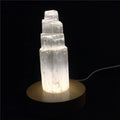 Lit VVitch ~ Natural Quartz Crystal, Selenite Tower, 10-25CM with light base, Crystal lamp for Home Decor