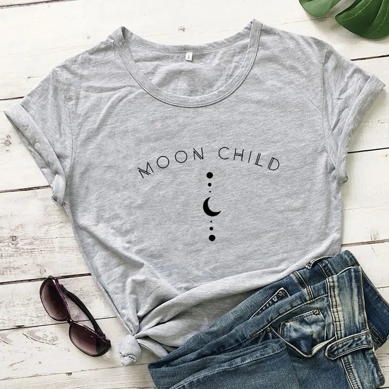 Lit VVitch ~ Moon Child, Witchy T-shirt, Spiritual Girl, Gothic Black
