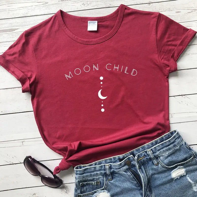 Lit VVitch ~ Moon Child, Witchy T-shirt, Spiritual Girl, Gothic Black