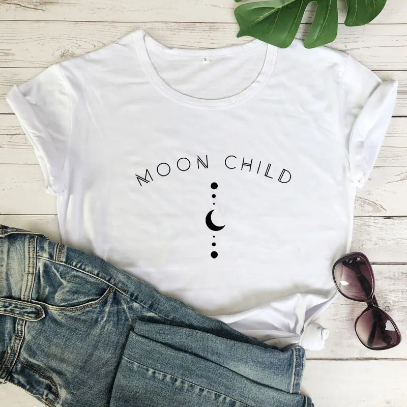 Lit VVitch ~ Moon Child, Witchy T-shirt, Spiritual Girl, Gothic Black
