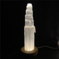 Lit VVitch ~ Crystal light, Selenite Tower, 10-25CM with light base, Crystal lamp for Home Decor
