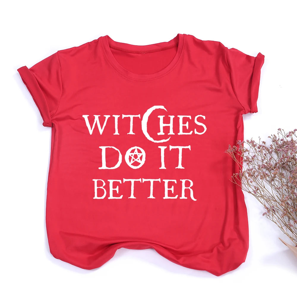 Lit VVitch ~ Witches Do It Better T-Shirt Black Gothic Halloween Party