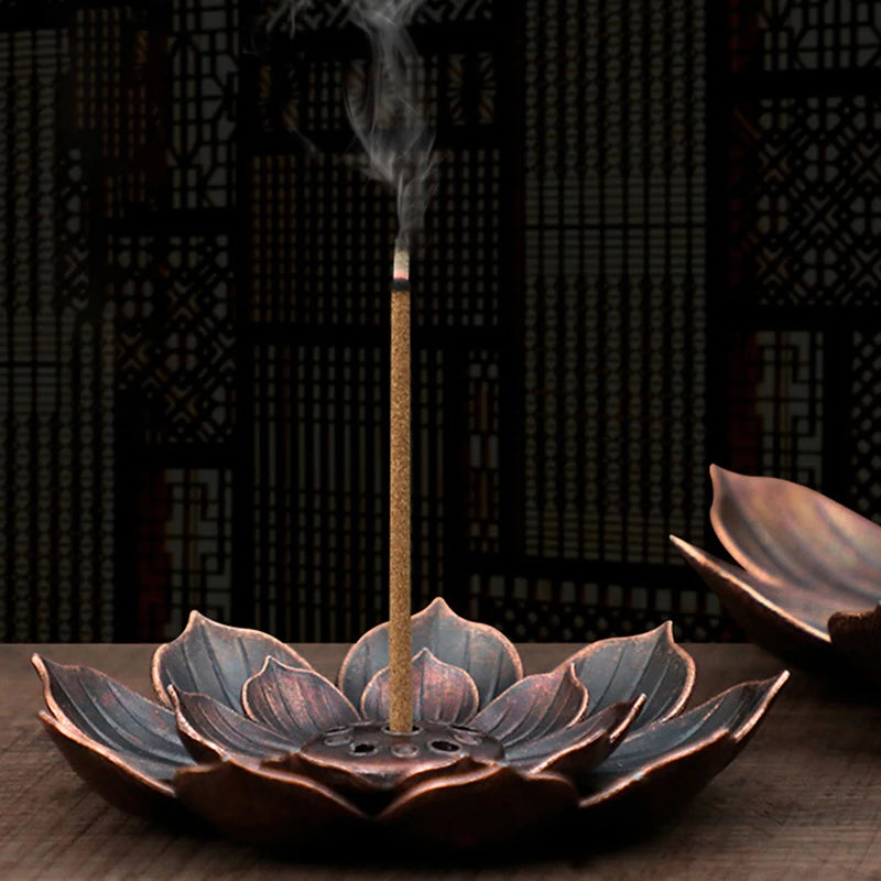 Incense holder tray, lotus flower design