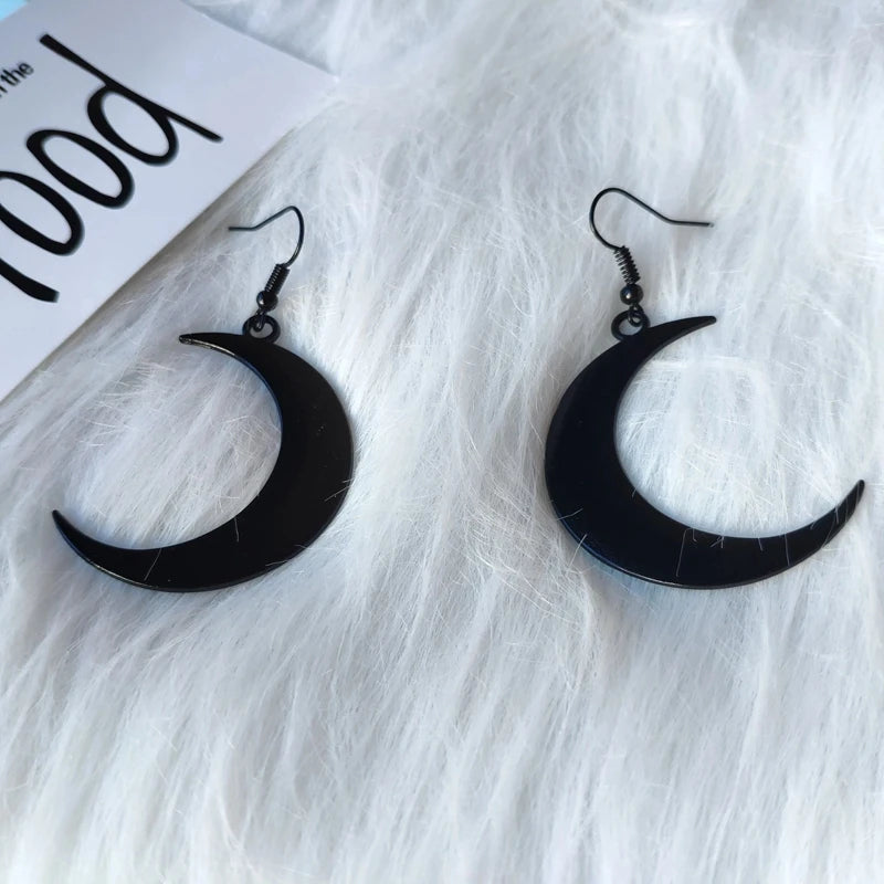 Lit VVitch~ Crescent Moon Earrings Witchy, mystic, gothic, jewelry/ Wiccan moon phase earrings