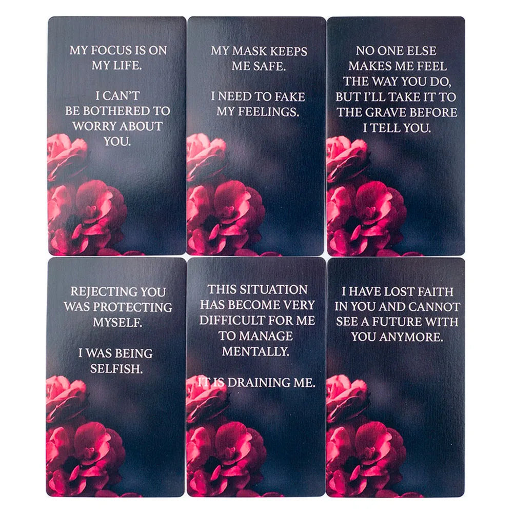Lit VVitch ~ Dark Confession Oracle Cards, Twin Flame/ Love/ Dark Shadow, 50Pcs Cards