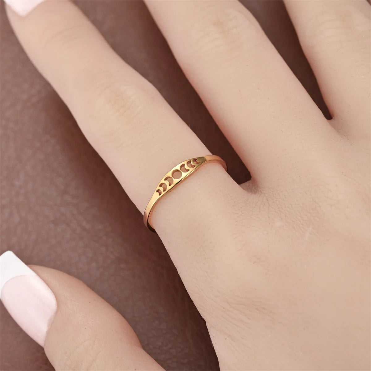 Lit VVitch~ Moon Phase Ring, 316L Stainless Steel, Witchy Boho Jewelry