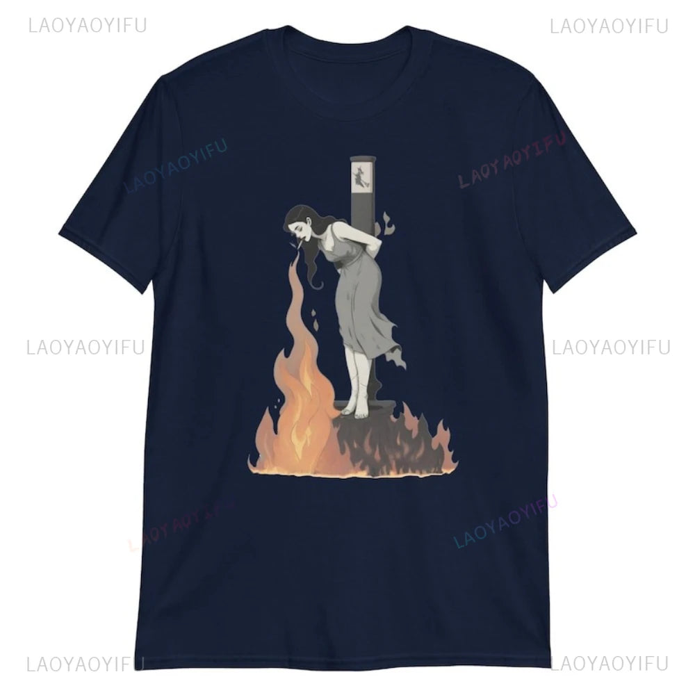 Lit VVitch~ Witch Lighting Cigarette While Burning At The Stake, witchy shirts