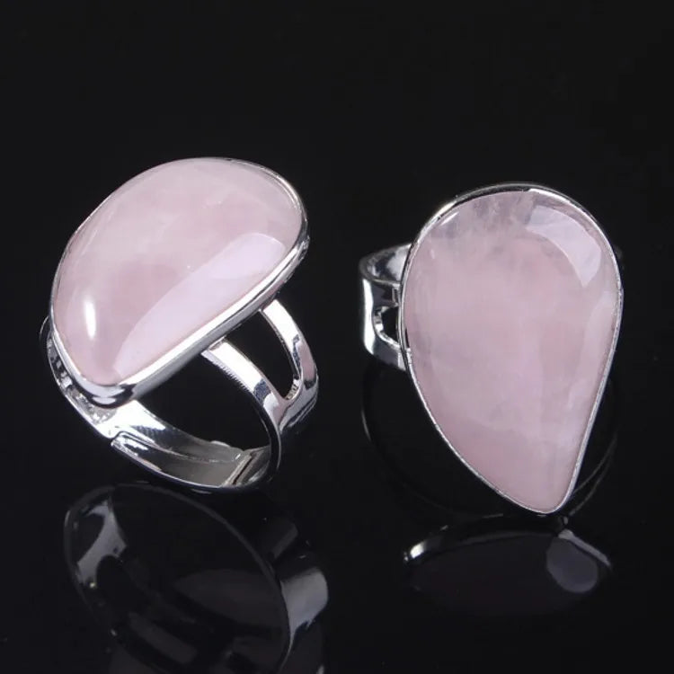 Lit VVitch~ Witchy Rings, Natural Reiki Healing Crystal Stone Rings. Resizable Water Drop Rings