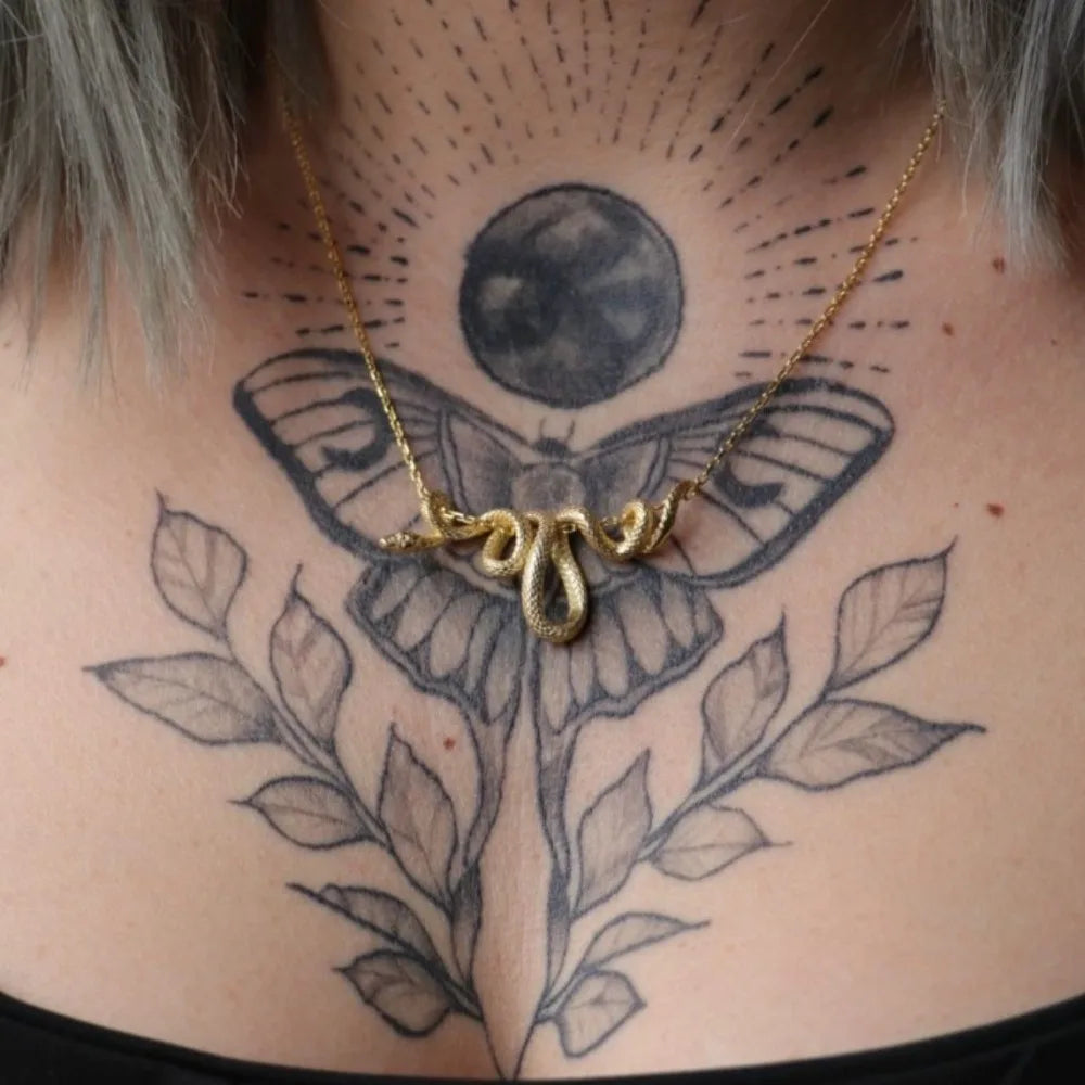 Lit VVitch ~ Snake Necklace sacred Jewelry, All Snakes Day, copper charging necklace