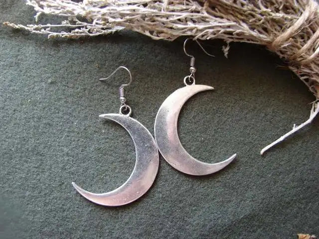 Lit VVitch~ Crescent Moon Earrings Witchy, mystic, gothic, jewelry/ Wiccan moon phase earrings