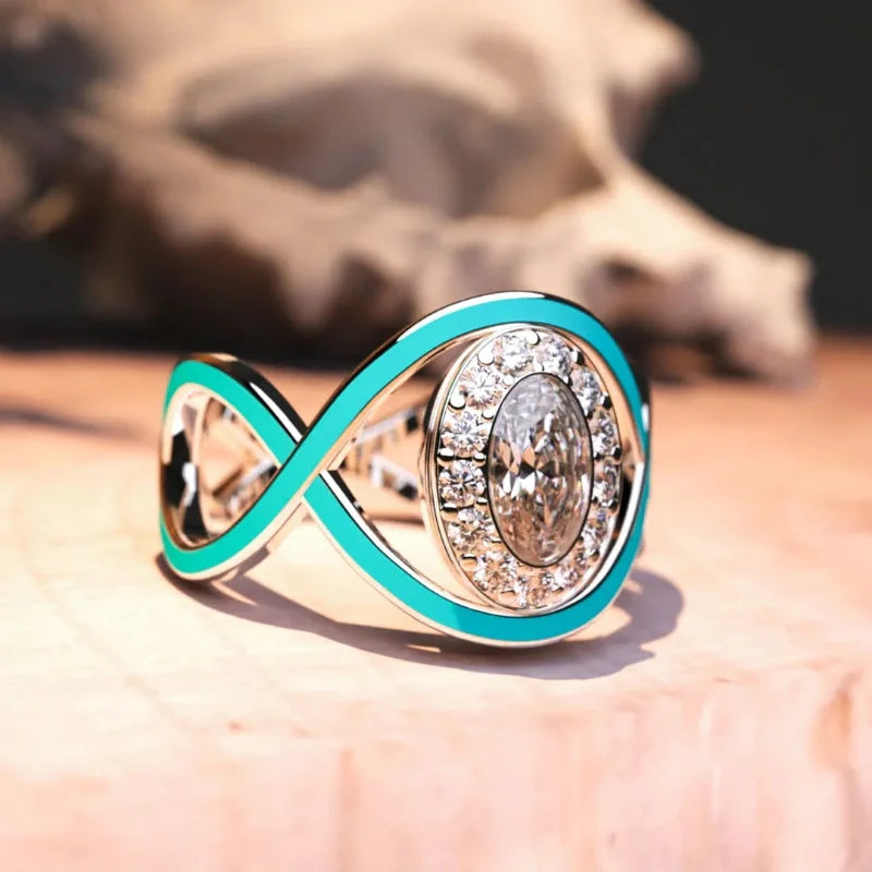 Lit VVitch~ Boho Wave Ring Zirconia Silver color Ring for Women, Witchy Bohemian Jewelry