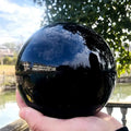 Lit VVitch ~ Crystal Ball, Natural Obsidian, for protection, Home Decor, Crystal Orb Reiki Stone, Without Base
