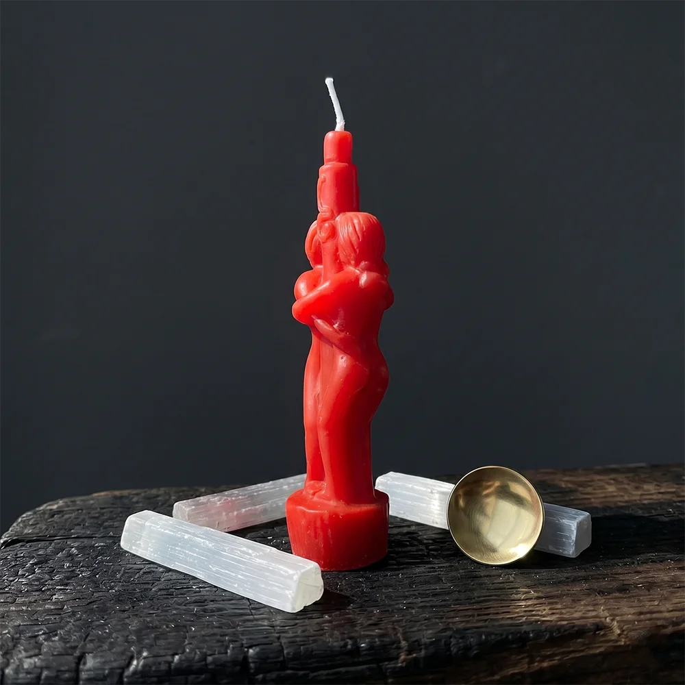 Lit VVitch ~ Lovers candle for Witchcraft/ Love spells/ Buddha Ritual/ Esoteric Candles