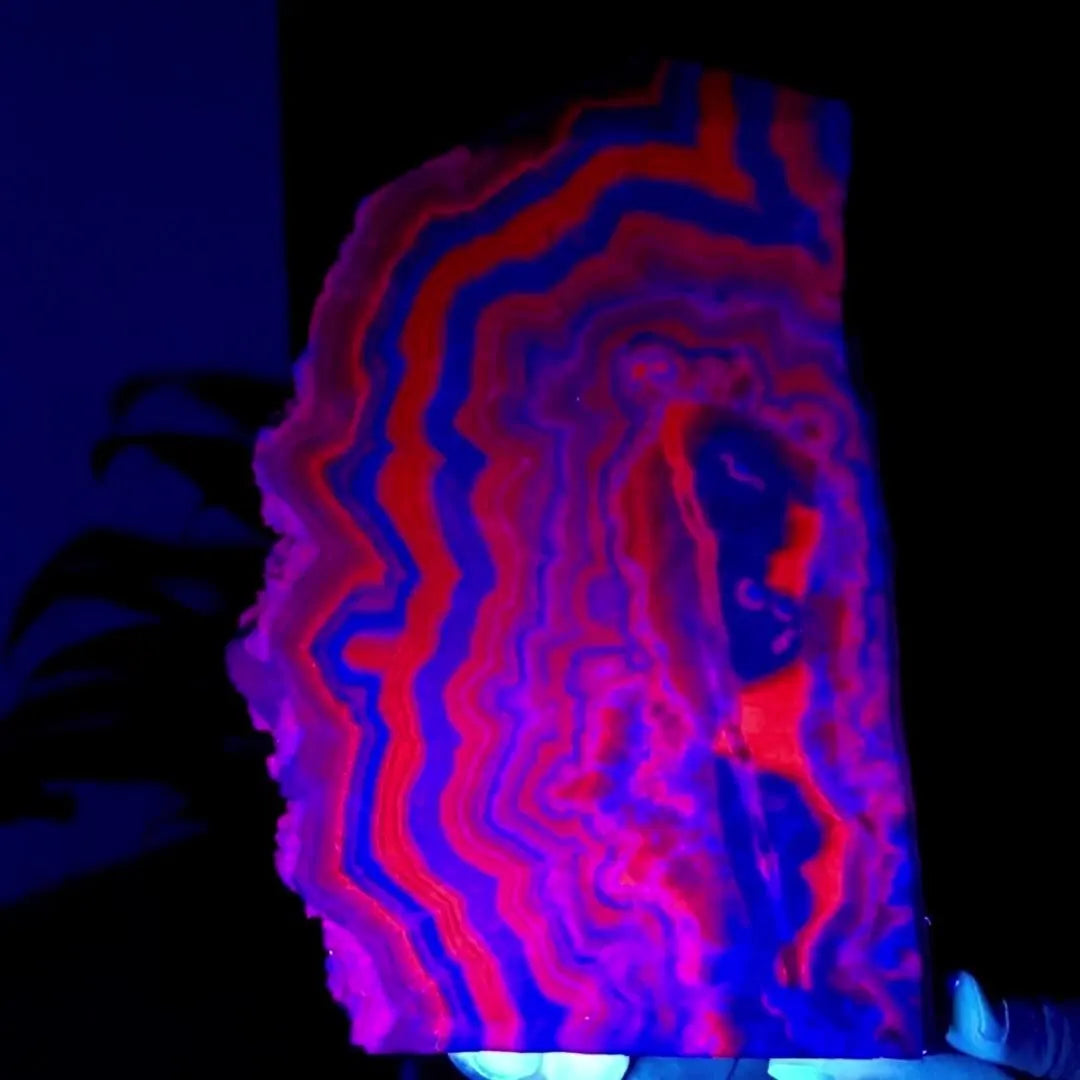 Lit VVitch ~ Crystal Decor, Blue Fluoride Slabs - Bohemian Style Home Decor Stone slabs