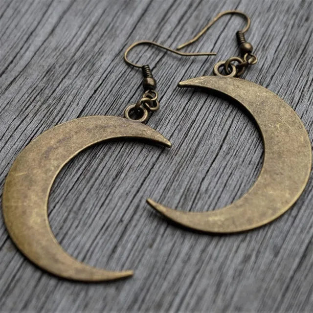 Lit VVitch~ Crescent Moon Earrings Witchy, mystic, gothic, jewelry/ Wiccan moon phase earrings