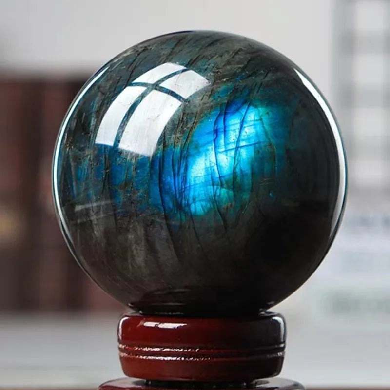Lit VVitch~ Crystal Ball Natural Crystal Labradorite stone. Polished Sphere mineral specimen healing crystals