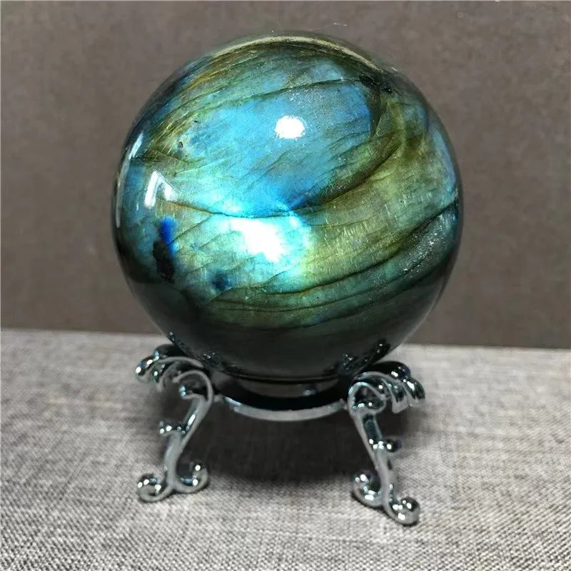 Lit VVitch~ Crystal Ball Natural Crystal Labradorite stone. Polished Sphere mineral specimen healing crystals