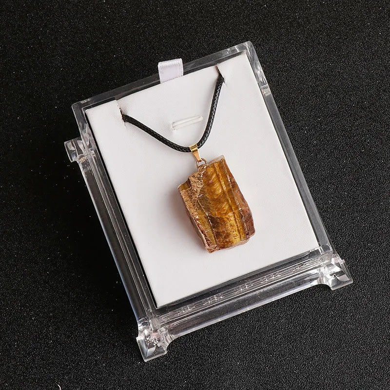Lit VVitch~ Natural Raw Crystal Pendants, Reiki Healing Stone, Golden Gilding Wrapped for Charm. Jewelry Meditation Balance
