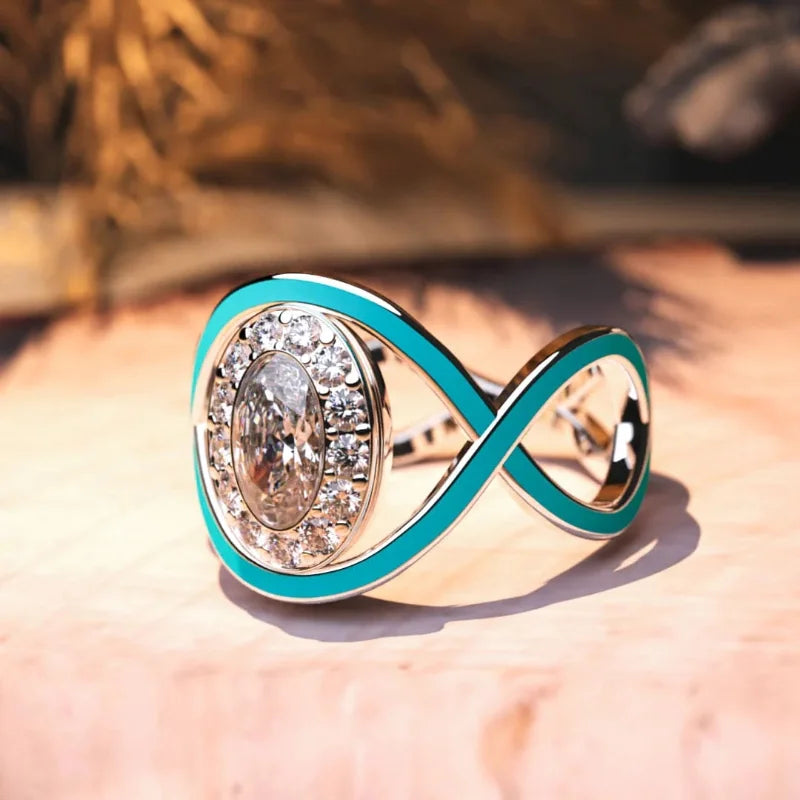 Lit VVitch~ Boho Wave Ring Zirconia Silver color Ring for Women, Witchy Bohemian Jewelry