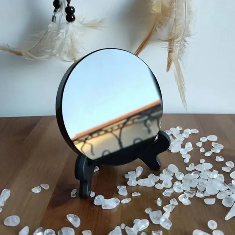 Lit VVitch~ Scrying mirror, High Quality Natural Black Obsidian crystal Scrying Mirror for Witchcraft.