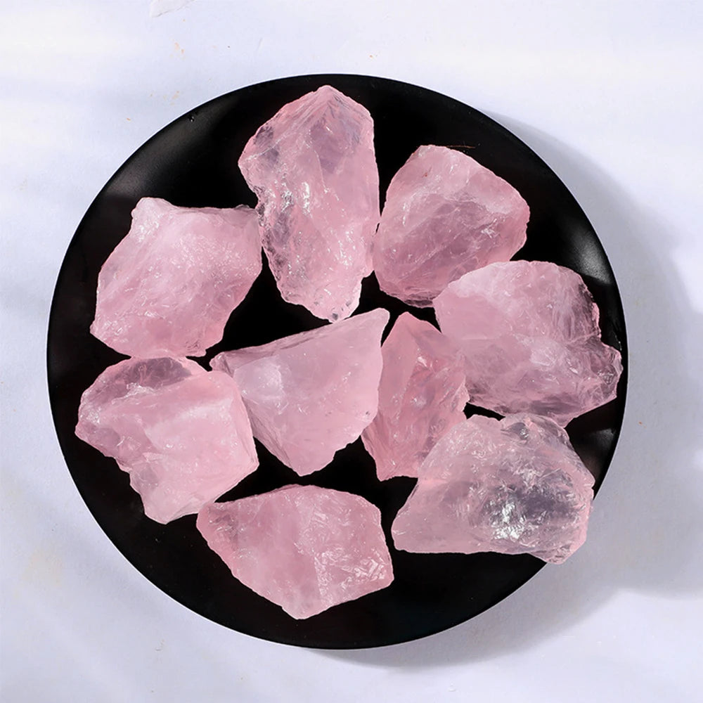 Lit VVitch ~ Rose Quartz crystal -coarse mineral raw stone crystal