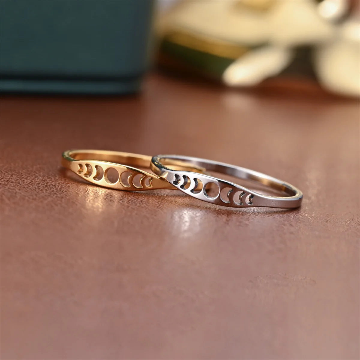 Lit VVitch~ Moon Phase Ring, 316L Stainless Steel, Witchy Boho Jewelry