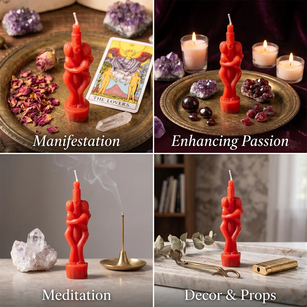 Lit VVitch ~ Lovers candle for Witchcraft/ Love spells/ Buddha Ritual/ Esoteric Candles