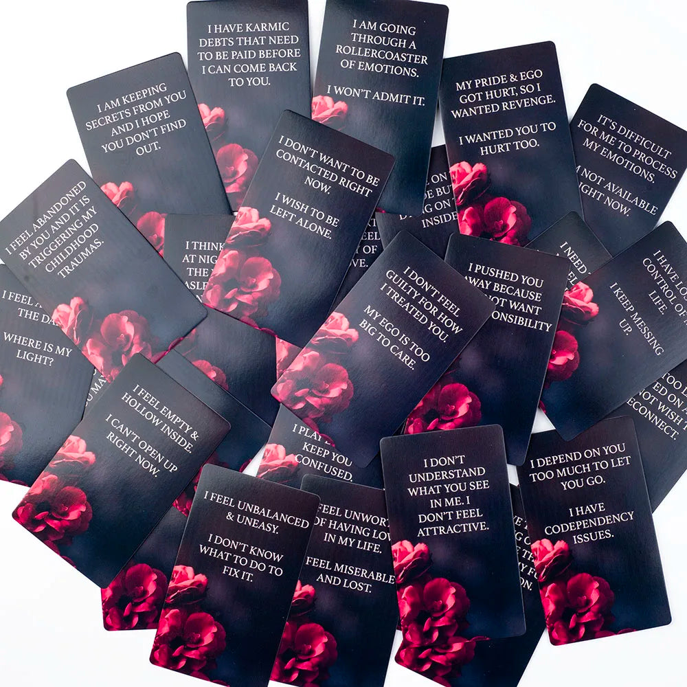 Lit VVitch ~ Dark Confession Oracle Cards, Twin Flame/ Love/ Dark Shadow, 50Pcs Cards