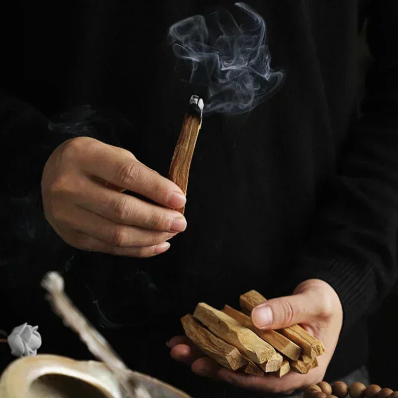 Lit VVitch~ Palo Santo Natural Incense Sticks, Wooden Smudging Stick for Indoor Purifying, Yoga Healing Aromatherapy Burn Wooden Strip