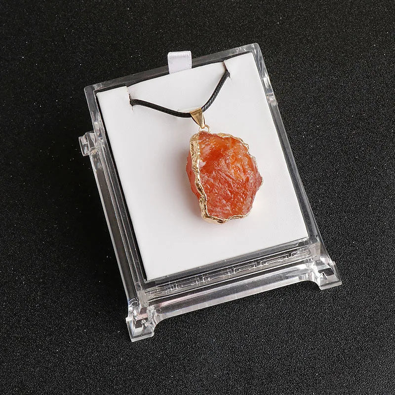 Lit VVitch~ Natural Raw Crystal Pendants, Reiki Healing Stone, Golden Gilding Wrapped for Charm. Jewelry Meditation Balance