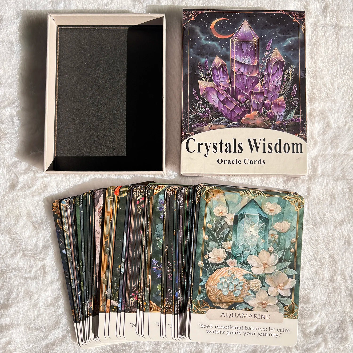 Lit VVitch ~ Crystals Wisdom Oracle Cards, Crystal Tarot Deck, 44 cards