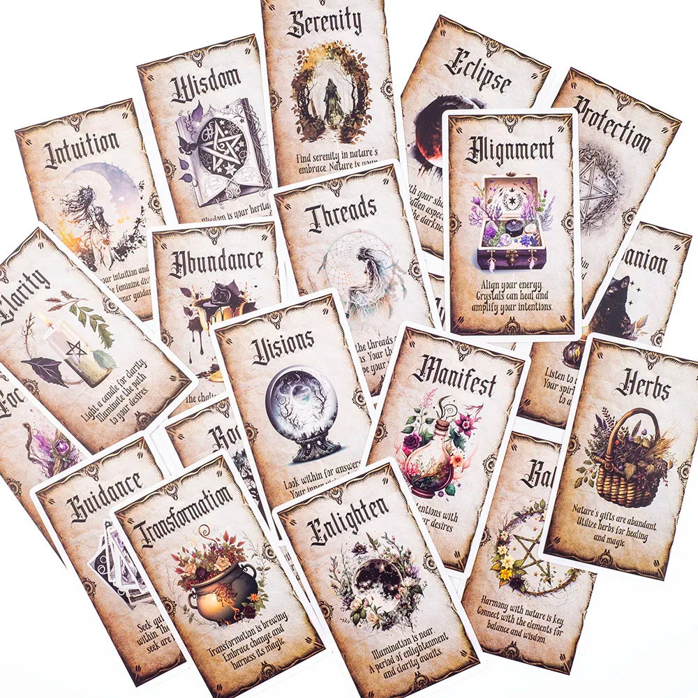 Lit VVitch ~ Wise Witch Oracle Cards, 20-Card Deck, High Quality Tarot, 12x7cm
