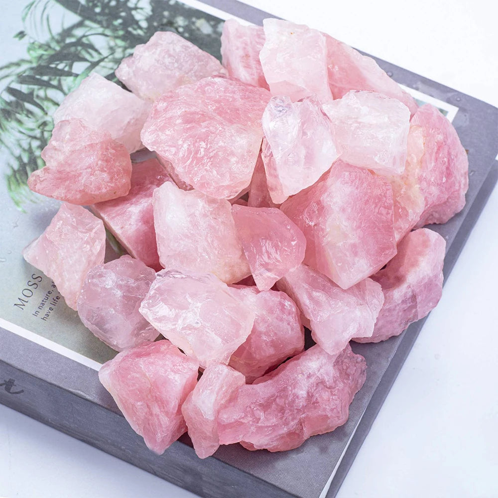 Lit VVitch ~ Rose Quartz crystal -coarse mineral raw stone crystal