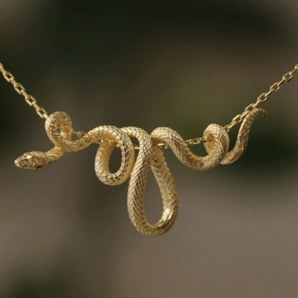 Lit VVitch ~ Snake Necklace sacred Jewelry, All Snakes Day, copper charging necklace