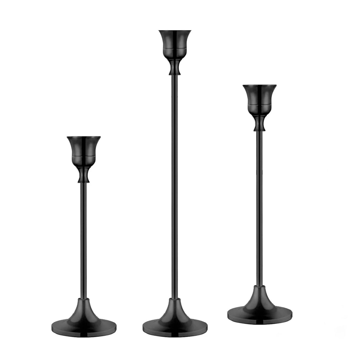 Lit VVitch ~ European Style Golden/Black Metal Candlesticks