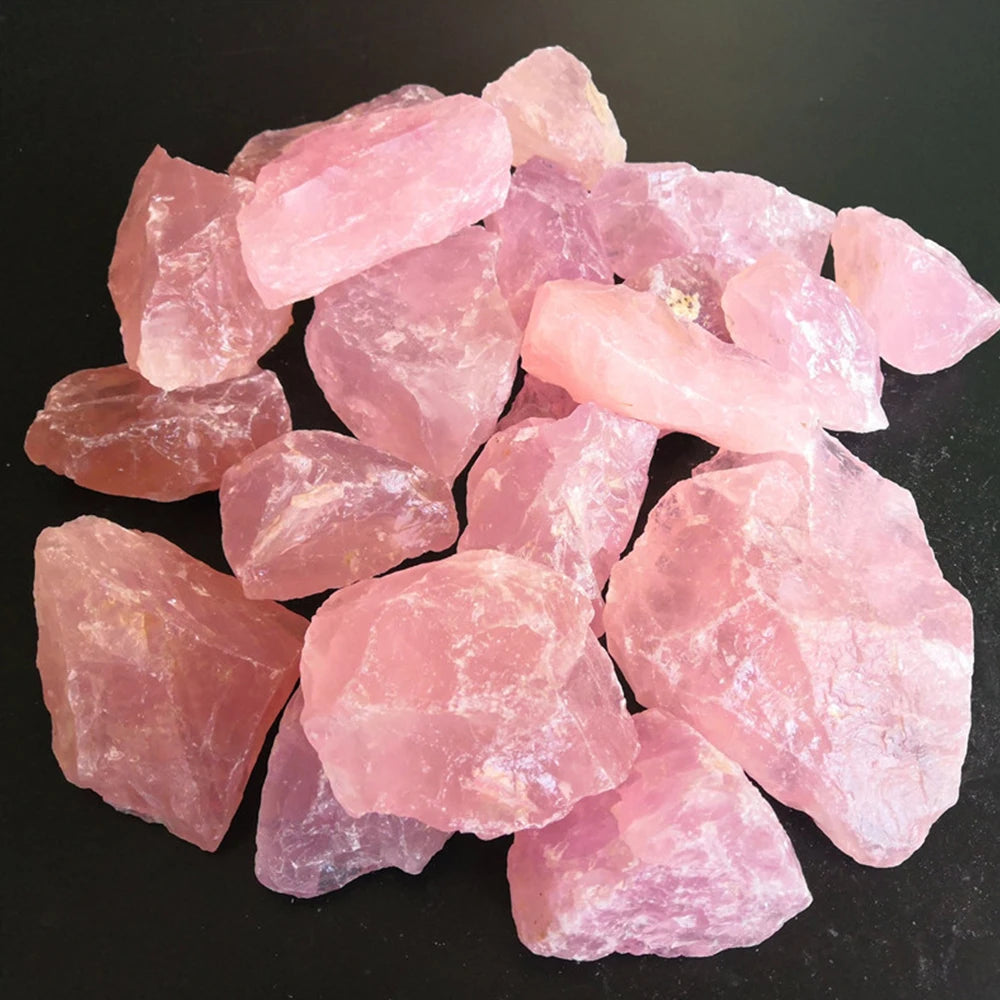Lit VVitch ~ Rose Quartz crystal -coarse mineral raw stone crystal