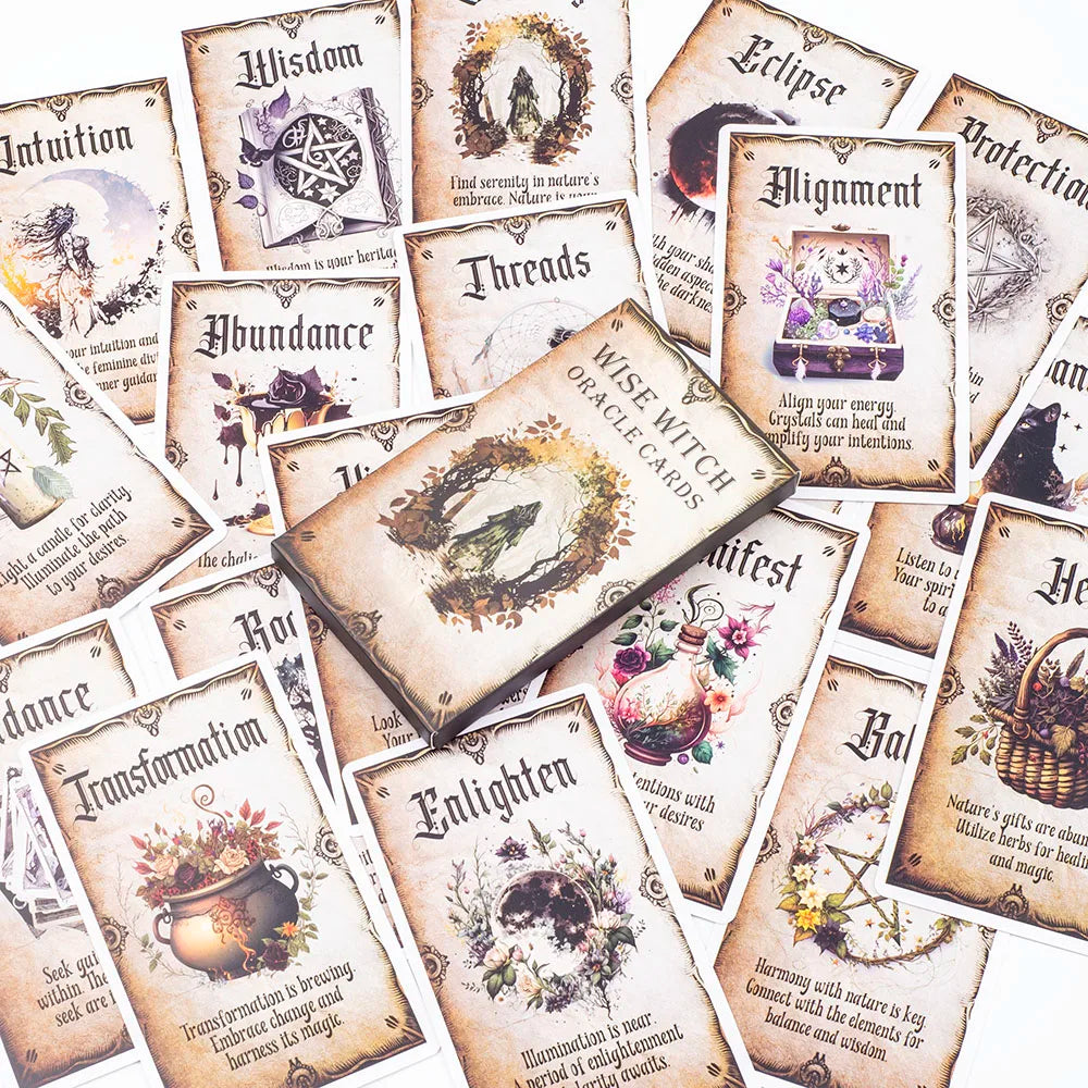 Lit VVitch ~ Wise Witch Oracle Cards, 20-Card Deck, High Quality Tarot, 12x7cm